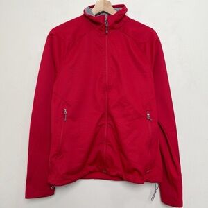 MEC Womens Large Red Fleece Lining Full Zip Light Jacket